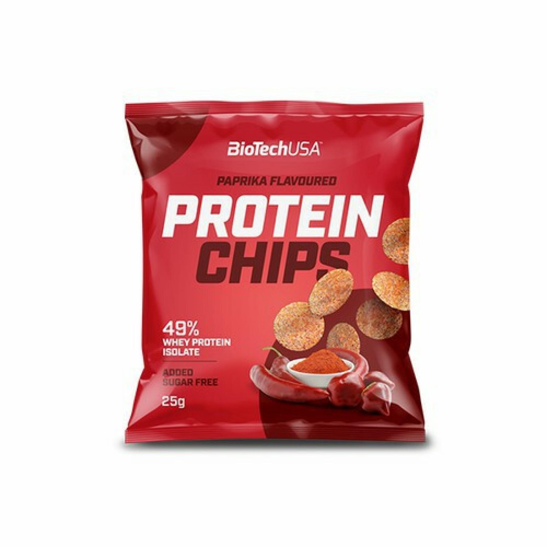 100 pacchetti di patatine proteiche Biotech USA - Paprika