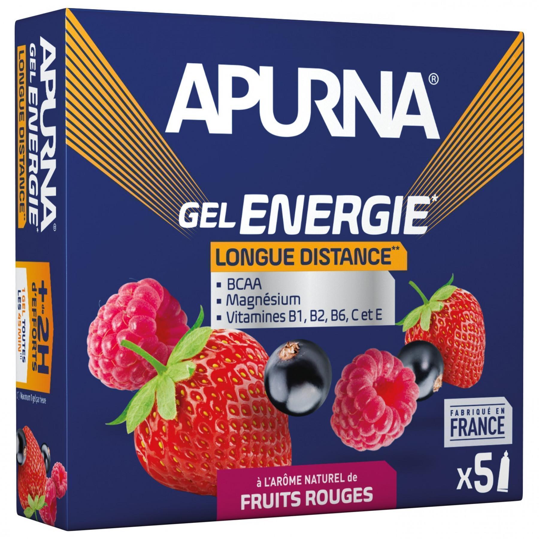 Confezione da 5 gel Apurna Energie Longue Distance Fruits Rouges - 35g