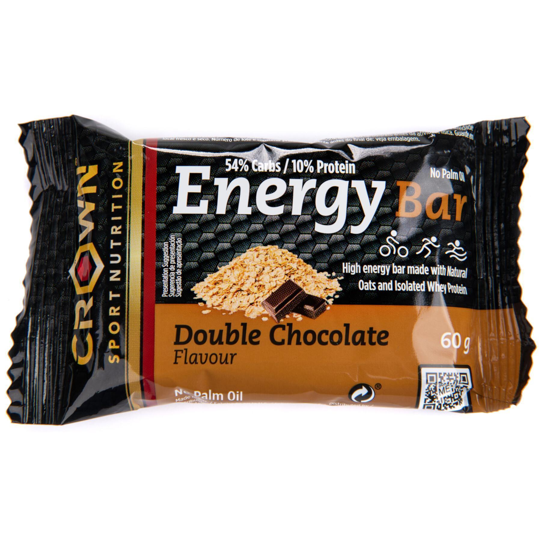 Confezione da 12 barrette nutrizionali Crown Sport Nutrition Energy - double chocolat - 60 g