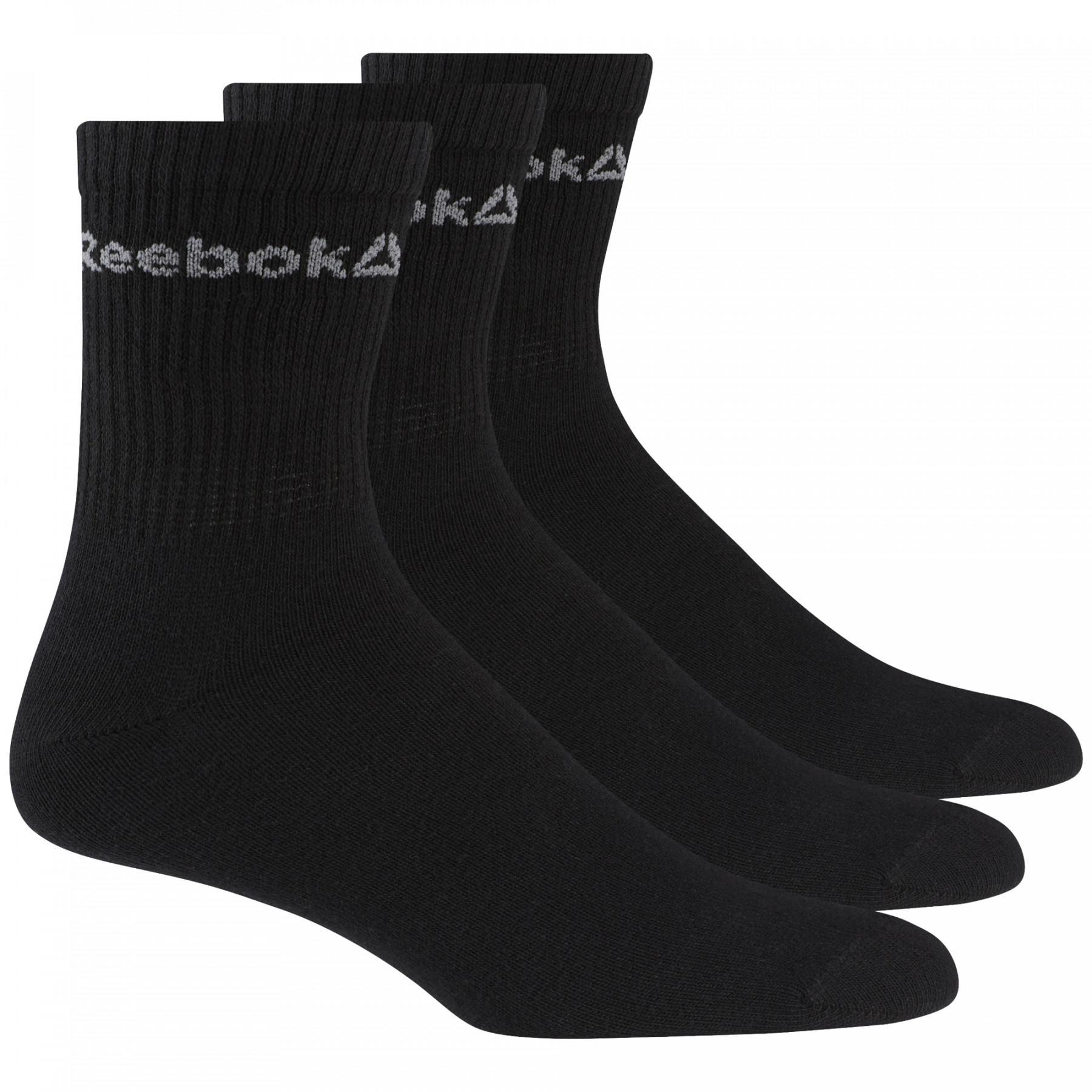 Set di 3 paia di calzini a vita media Reebok Active Core