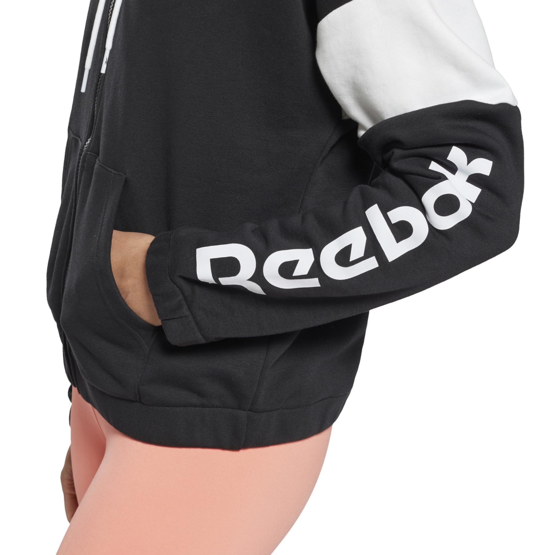 Felpa con cappuccio da donna Reebok Linear Logo French Terry Zip-Up