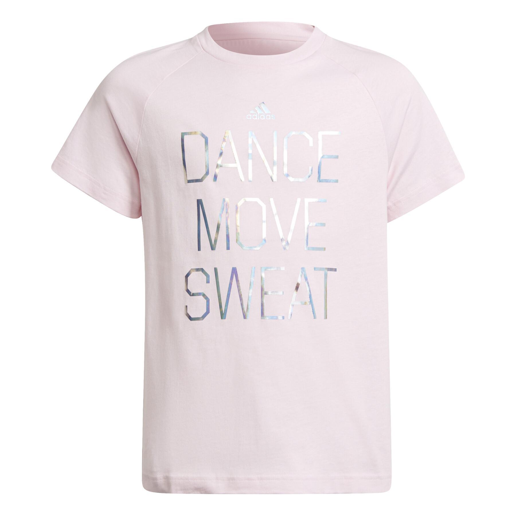 Maglietta stampata metallizzata da ragazza adidas Dance