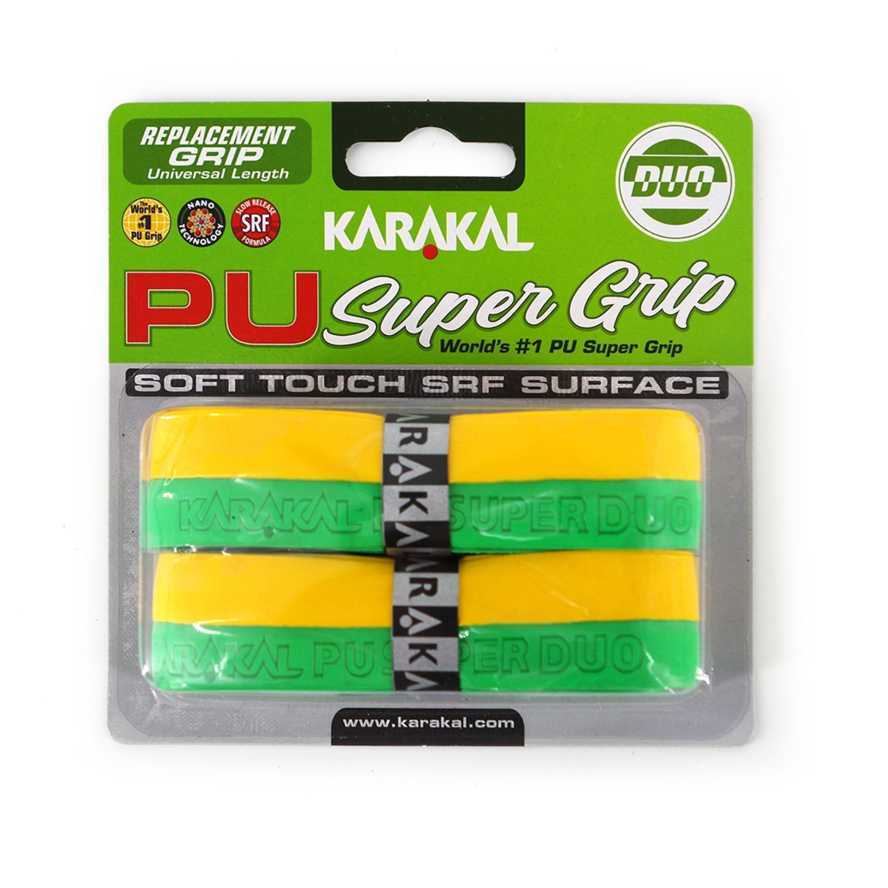 duo Set di 2 impugnature colorate pu Karakal Super Grip