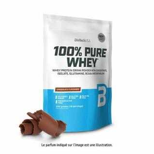 Confezione da 10 buste di proteine del siero di latte pure al 100% Biotech USA - Chocolate - 454g