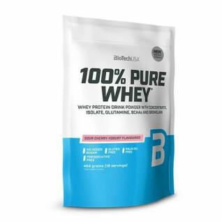 Confezione da 10 buste di proteine del siero di latte pure al 100% Biotech USA - Cerise yaourt - 454g