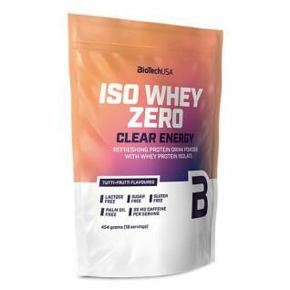 Confezione da 10 sacchetti di proteine Biotech USA iso whey zero clear energy - Tutti-frutti - 454g
