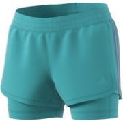 Pantaloncini da donna adidas Pacer Woven Two-In-One